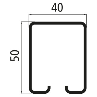 Stahl C-Schiene verzinkt, Länge 7000 mm