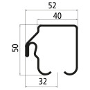 Stahl C-Schiene, 7000 mm, Aufnahme f. PVC Dichtlippe,...