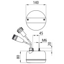 3-Kammer LED, 12/24 V, 140 mm Ø, 0,15 m, 2x 7-pol. ASS