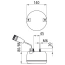 Rückfahrleuchte LED, 12/24 V, 140 mm Ø, 0,15...