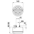 Nebelschlussleuchte LED, 12/24 V, 140 mm Ø, 8-pol....