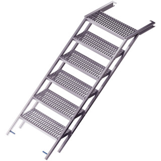 Treppe ausziehbar, 6 Stufen, Stahl feuerverz., L 2185/B 825 mm