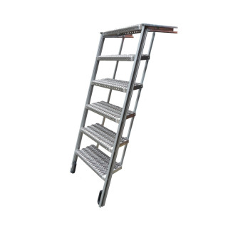 Treppe ausziehbar, 6 Stufen, Alu, z.T.eloxiert, L 2177/B 705 mm