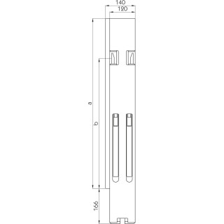 K4 Hinterrunge Stahl KTL, links, 800 mm BWH mit Verschluss