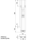 Blueline Aluminium-Eckrunge DL, hinten rechts, eloxiert, 600 mm