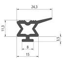 Gummidichtung für Tür Defender, 15 m Rolle