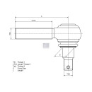 Kugelkopf Linksgewinde passend für BMC, BOVA, CASE IH, DAF, DENNIS, DEUTZ, FAUN, FIAT, FODEN, HYUNDAI, IVECO, LIEBHERR, MAN, MERCEDES, NEOPLAN, PEGASO, RENAULT, SCANIA, SETRA, SOLARIS, TATA, VAN HOOL, VOLVO