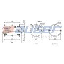 Verwickelte Luftfederbalg passend für FRUEHAUF, ROR...
