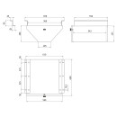 Suer Triangle Box, Edelstahl/Aluminium 590/205 × 265 × 600 mm, inkl. Halter