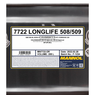 MANNOL 7722 LONGLIFE 508/509 208 Liter - LKW Ersatzteile beim Experten  bestellen
