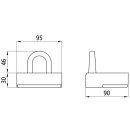 10x Zurrmulde mit Ring zum Einschweißen Zugkraft 2500 BxHxT 95x30x90 DIN 75410