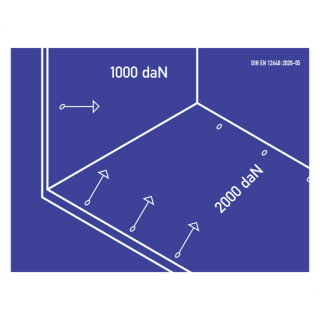 Hinweisschild Zurrpunkt 2000 daN, DIN EN 12640:2020-05, 160 × 210 mm, selbstklebend