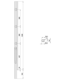 Kinnegrip K20 Vorderrunge Stahl KTL, links, 1200 mm BWH, KLw- nimm 106121455