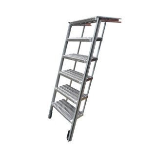 PWP Treppe ausziehbar, 6 Stufen, Aluminium, z.T. eloxiert, Länge 2177 mm, Breite 825 mm, ohne Hilfsrahmen