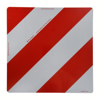 Parkwarntafel starr, 423 × 423 mm, Magnetfolie, Typ II, retroreflektierend RA2/B, weiß-rot, links- und rechtsabweisend, bauartgeprüft, gemäß DIN 11030,DIN 30710 und RA2 EN 12899-1