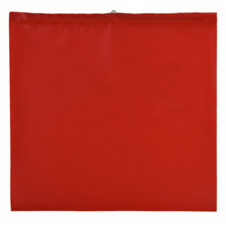 Warnfahne aus Kunststoff, 300 × 300 mm, rot, mit Runddrahtbügel und Befestigungsleine