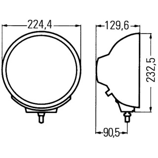 HELLA 1F8 007 560-051 Halogen-Fernscheinwerfer - Luminator Chromium - ECE-R7/E1 44484/ECE-R8 - 24/12V