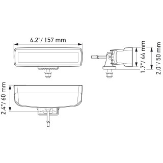 HELLA 1FB 358 176-201 LED-Fernscheinwerfer - Black Magic Mini Lightbar 6.2" - ECE-R10 - 12/24V - 1600l