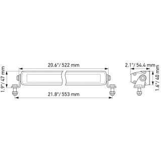 HELLA 1FJ 358 176-301 LED-Fernscheinwerfer - Black Magic Slim Lightbar 20" - ECE-R10 - 12/24V - 6000lm