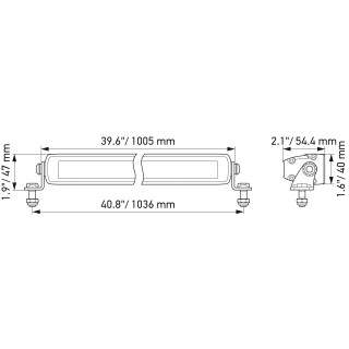 HELLA 1FJ 358 176-321 LED-Fernscheinwerfer - Black Magic Slim Lightbar 40" - ECE-R10 - 12/24V - 12000l