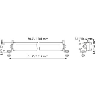 HELLA 1FJ 358 176-331 LED-Fernscheinwerfer - Black Magic Slim Lightbar 50" - ECE-R10 - 12/24V - 15000l