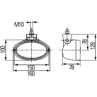 HELLA 1GA 996 561-357 Halogen-Arbeitsscheinwerfer - Oval 100 - 24V