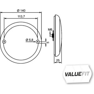 HELLA VALUEFIT 2NR 357 026-251 Heckleuchte - Valuefit - LED - 12/24V