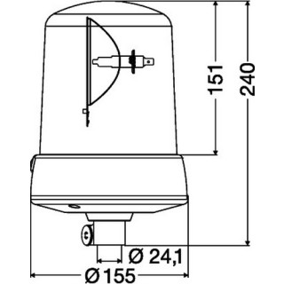 HELLA 2RL 008 063-011 Halogen-Rundumkennleuchte - KL 7000 - 24V - blau