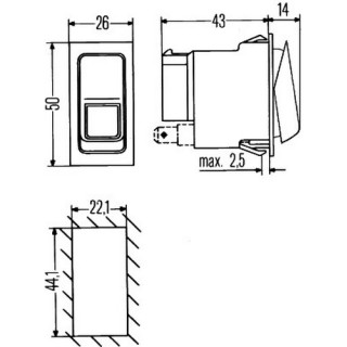 HELLA 6RH 007 832-741 Schalter - Kippbetätigung - II+I-0 - Anschlussanzahl: 10