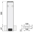 T 50 Mittelrunge, Aluminium, 300 mm