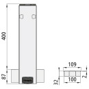 T 50 Mittelrunge, Aluminium, 400 mm