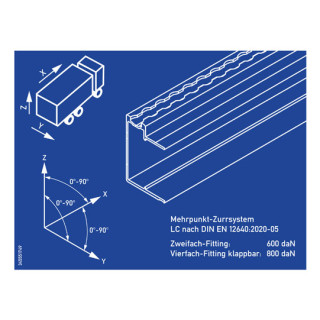 Hinweisschild Mehrpunkt-Zurrsystem, 160 x 210, selbstkl., ASPL