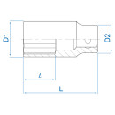 Steckschlüsseleinsatz, metrisch, Zoll, 6-Kant 3/8" KING TONY - 3235S