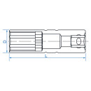 Steckschlüsseleinsatz für Zündkerze, 12-Kant 3/8" KING TONY - 36B0