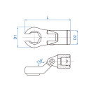 Crowfoot Steckschüsseleinsatz, metrisch, Gelenkkopf, 6-Kant, 3/8" KING TONY - 3351M