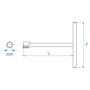 T-Griff-Schlüssel mit langem Steckaufsatz, metrisch...