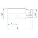 1/2" 12-Kant Kraft-Steckschlüssel, metrisch...