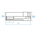 1/2" 6-Kant Kraft-Steckschlüssel für Aluminiumfelgen KING TONY - 4945M