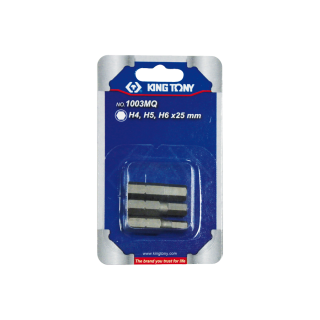 1/4" 6-kant-Bits-Satz - 3 tlg KING TONY - 1003MQ