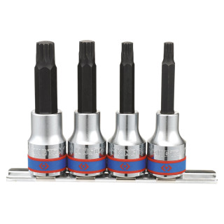 1/2" XZN® Steckschlüssel-Set auf einer Schiene, lang - 4 tlg. KING TONY - 4136PR