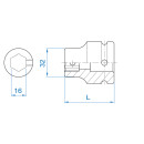 3/4" 6-Kant Kraftbit-Adapter  KING TONY - 609616M