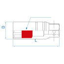 3/8" 6-Kant Steckschlüsseleinsatz für Zündkerzen, Magnet - 16 mm KING TONY - 366516