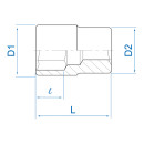 1/4" 12-Kant  Steckschlüssel-Einsatz, metrisch - 5 mm KING TONY - 233005M