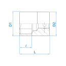 3/8" Steckschlüssel,  metrisch - 6 mm KING TONY - 333506M