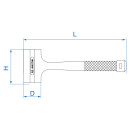 Rückschlagfreier Hammer - 907 g KING TONY - 785132