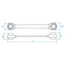 Doppel-Ratschen-Ringschlüssel 4-in-1, metrisch, umschaltbar - 12-15mm KING TONY - 37391215M