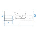 3/8" Universal Steckschlüssel, metrisch - 13 mm KING TONY - 375013M