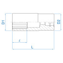 1/2" Steckschlüssel, Zoll, lang - 1-1/16" KING TONY - 423034S