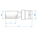 6-Kant Kraft-Steckschlüssel, metrisch, lang, Universalgelenk - 10 mm KING TONY - 4A5510M