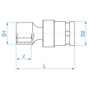 6-Kant Kraft-Steckschlüssel, metrisch, mit Universalgelenk - 10 mm KING TONY - 4B5510M